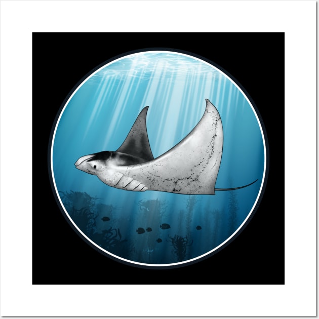 Manta Ray Wall Art by NicGrayTees